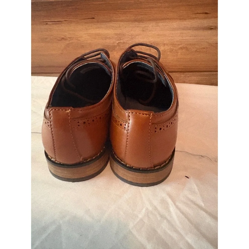 Bruno Marc Kids Prince_K1 Tan Brogue Cap Toe Oxford Dress Shoes Size 4